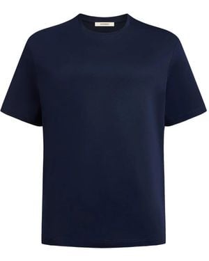 12 STOREEZ Mercerised Cotton T-Shirt - Blue