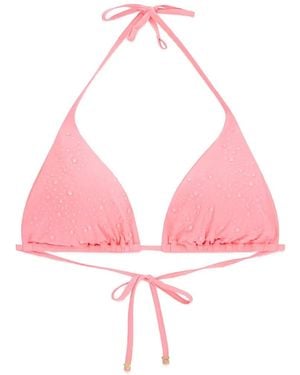 Guess Rhinestone-Embellished Bikini Top - Pink