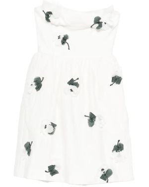 ShuShu/Tong Floral Ruffle Mini Dress - White