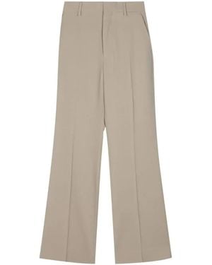 Ami Paris Flared Twill Trousers - Natural