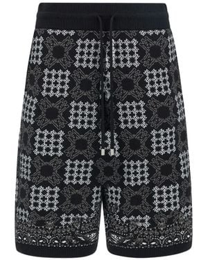 Amiri Quad Checker Track Shorts - Grey