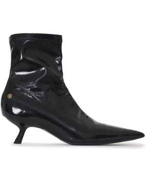 Anine Bing Hilda High-Shine Ankle Boots - Black