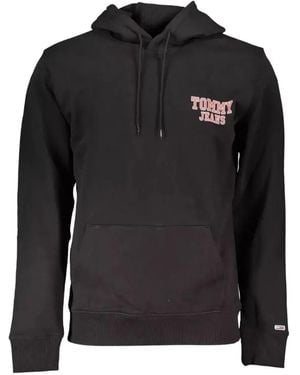 Tommy Hilfiger Logo-Print Cotton Hoodie - Black