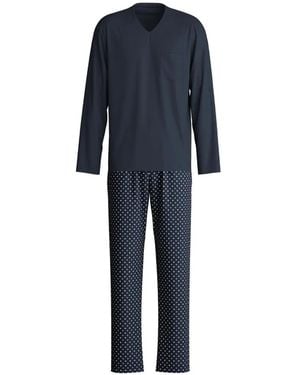 CALIDA Pijama Con Bolsillo Estampado - Azul