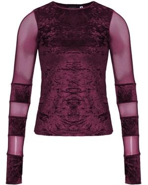 Amir Slama X Astrid Mesh-Panel Top - Purple