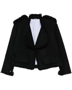 Parlor Frayed-Detail Jacket - Black