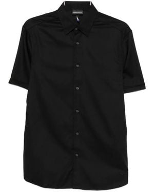 Emporio Armani Short-Sleeves Button-Up Shirt - Black