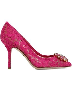 Dolce & Gabbana 105Mm Crystal-Embellished Court Shoes - Pink