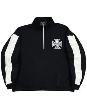 Mixed Emotions Logo-Print Panelled Jumper - Black