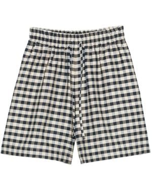 Weekend by Maxmara Gingham-Check Drawstring Shorts - White