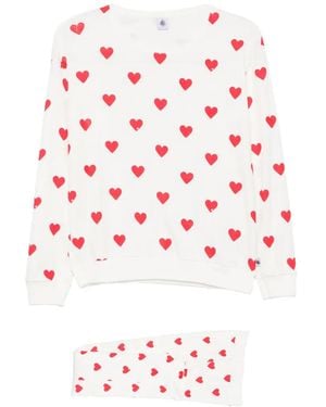 Petit Bateau Pijama Con Corazón Estampado - Blanco