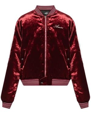 Amiri Bone Detail Bomber Jacket - Red