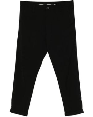 Imperial Cuffed Cotton Trousers - Black