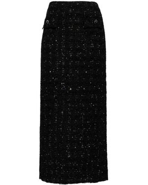 JNBY Coarse Jacquard H-Shaped Long Waist Skirt - Black