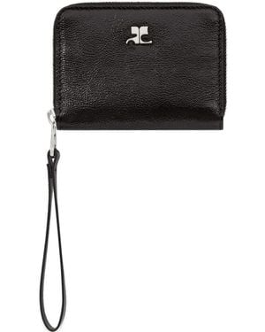 Courreges Zipped Wallet - Black