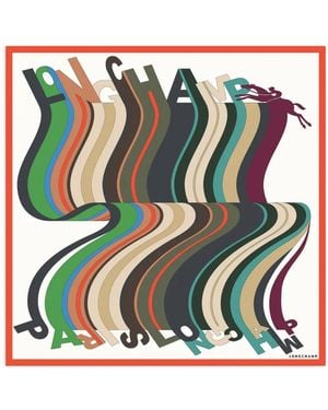 Longchamp L'Arc-En-Ciel Silk Scarf 70 - Green