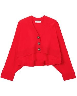 Enfold Cardigan Mit V-Ausschnitt - Rot
