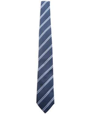 Etro Jacquard Striped Silk Tie - Blue