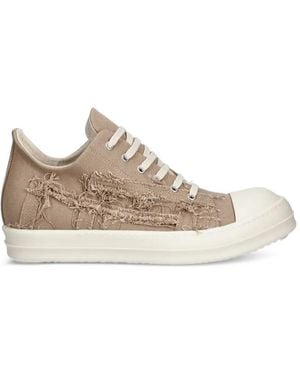 Rick Owens Distressed Low-Top Trainers - Natural