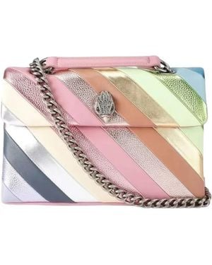 Kurt Geiger Striped Leather Kensington Cross Body Bag - Pink