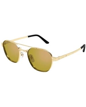 Cartier Pilot-Frame Browline Sunglasses - Metallic