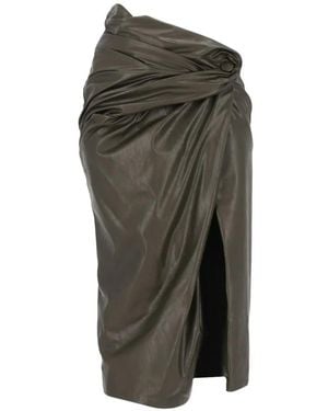 DIESEL Draped Pencil Skirt With Split - Green