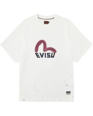 Evisu Logo Graphic T-Shirt - White