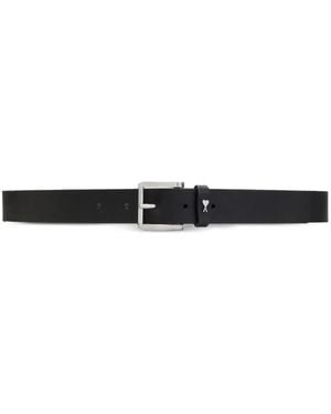 Ami Paris Paris Paris Leather Belt - White