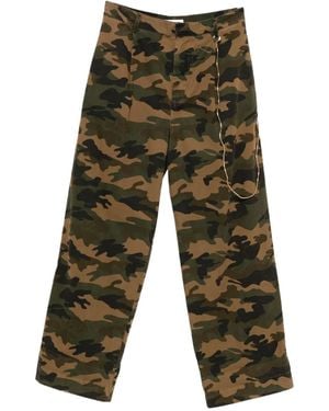 DARKPARK Camouflage Chain-detail Trousers - グリーン