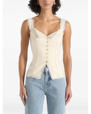 Manière De Voir Delia レーストリム コルセットトップ - ブルー
