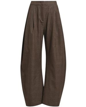Essentiel Antwerp Karol2 Checked Barrel-Leg Trousers - Brown