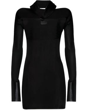 Ferragamo Long Sleeves Mock Neck T-Shirt - Black