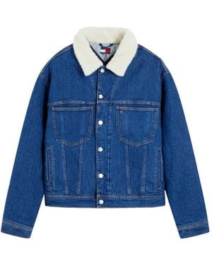 Tommy Hilfiger Teddy-Collar Denim Jacket - Blue