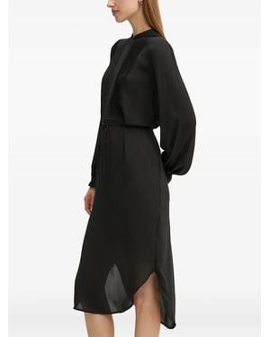 Bruuns Bazaar Pleated-Panel Midi Dress - Black