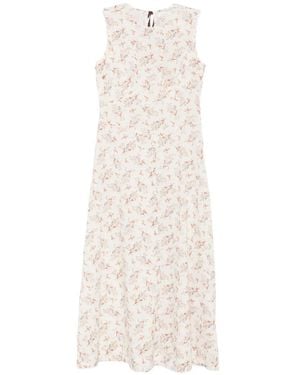 Doen Vestido Largo Riona Con Motivo Floral - Blanco