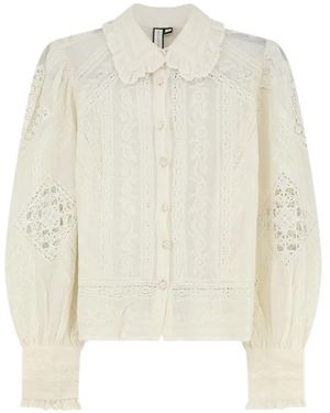 Scarlett Poppies Lace-Detail Embroidered Top - White