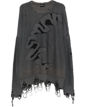MADFRENZY Cortex Distressed Sweater - Grey