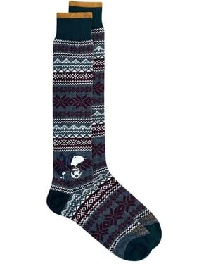 In The Box Calcetines con motivo fair isle - Azul