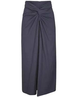 Vince Twist-Detail Draped Skirt - Blue