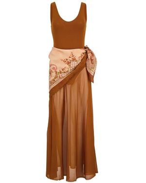 brown zimmerman dress Zimmermann Primrose Puff Sleeve Midi Dress Brown/Pink Polka Dot Linen –  Celebrity Owned