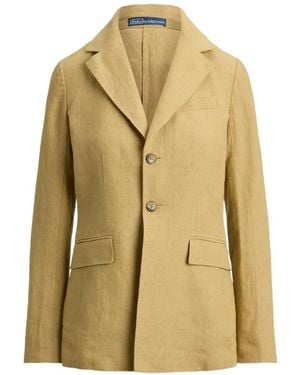 Polo Ralph Lauren One-Button Faded Linen Blazer - Metallic