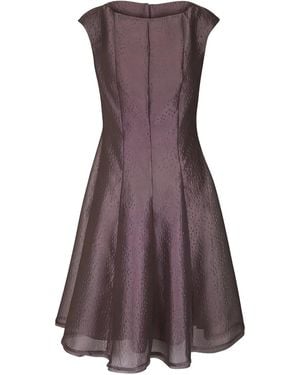 Talbot Runhof Boat-Neck Mini Dress - Purple