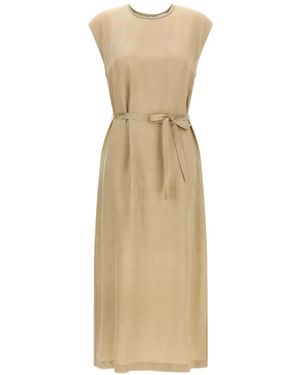 Peserico Sleeveless Midi Dress - Natural