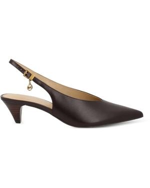 MICHAEL Michael Kors Tonya Leather Slingback Court Shoes - Brown