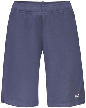Fila Logo-Print Cotton Shorts - Blue