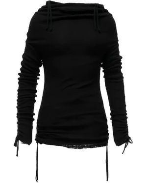 Limi Feu Gathered Drawstring Long-Sleeve T-Shirt - Black