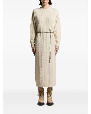 Peserico Cable-Knit Belted Maxi Dress - Natural