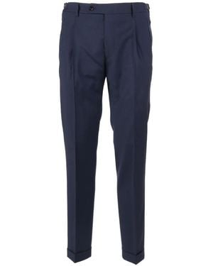 Berwich Pleated Wool Pants - Blue