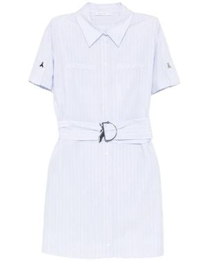 Patrizia Pepe Stripes Belt Mini Shirt Dress - White