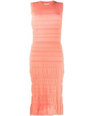 KENZO Ruched-Stripe Midi Bodycon Dress - Pink